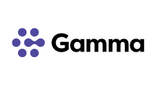 Gamma logo - words as text with an orange colour