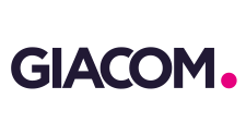 Giacom logo - text with two rounded squares overlapping at the top left